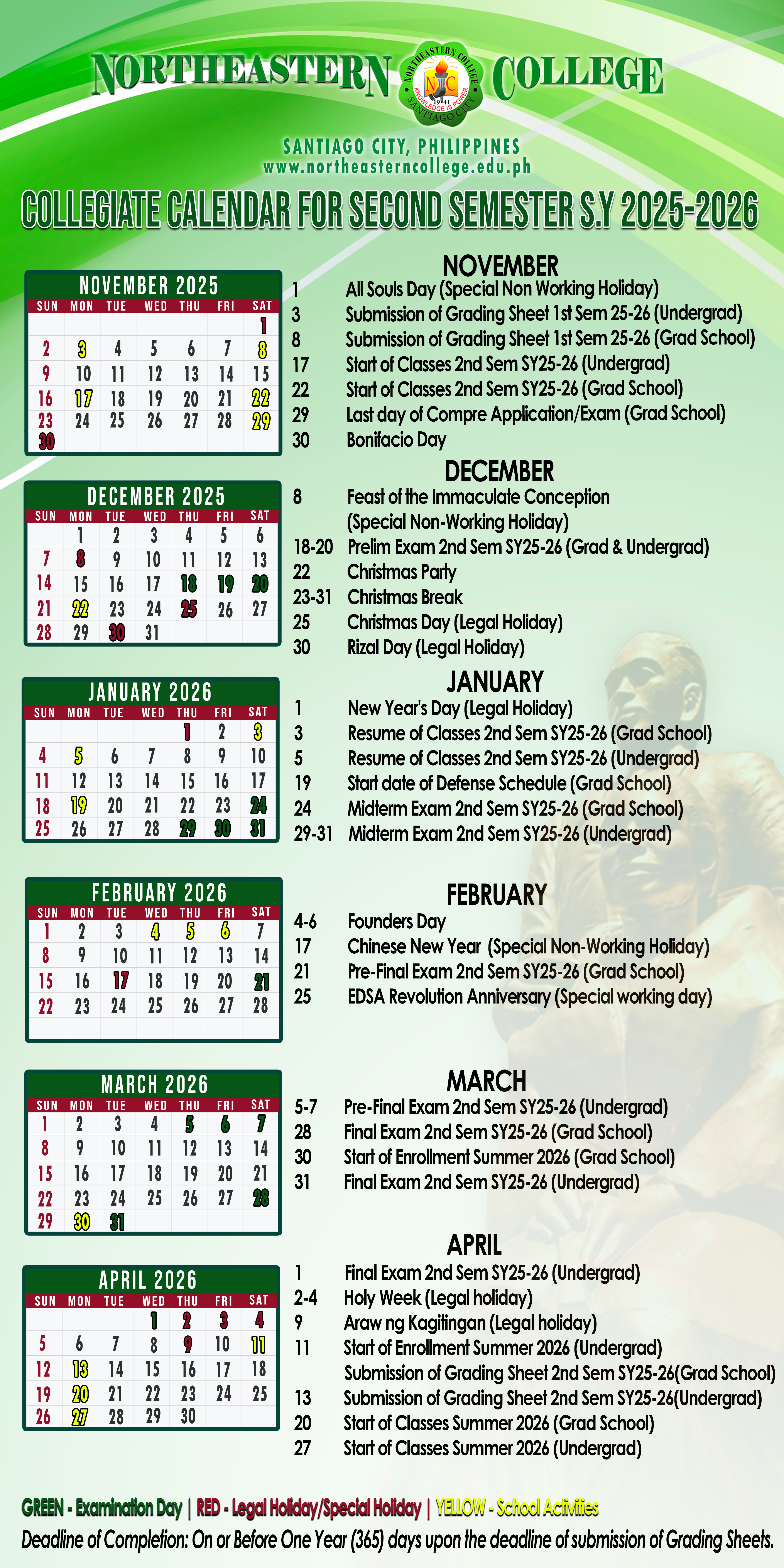 Northeastern College - Collegiate Calendar